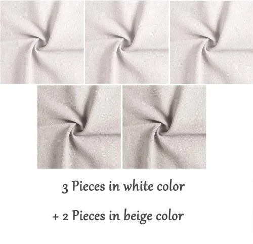 Miniatura 4 de Kissbuty - Tela de costura de lino, 5 piezas de tela de lino para ropa, manualidades, decoración de macetas, tela de punto de cruz, 19.6 x 19.6