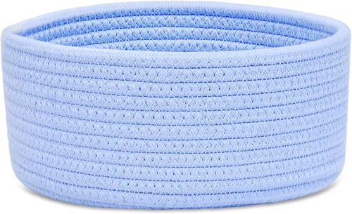 Miniatura 16 de ABenkle Cesta Tejida Pequeña, Cestas de Almacenamiento Pequeñas Vacías y Poco Profundas, Mini Cestas de Cuerda de Algodón, Cesta Decorativa Redonda