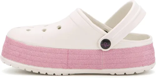 Miniatura 3 de Olivia Miller Zapatos para niños, Pink Skies Collide Glitter Slip-On Niñas Zuecos Plataforma Slide Sandalias