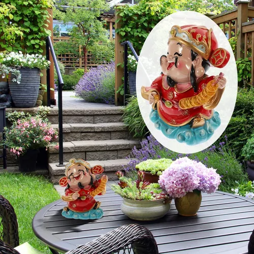 Miniatura 5 de BESPORTBLE CAI Shen - Estatua de Feng Shui, Dios de la riqueza, 2.5 x 3.5 pulgadas, adornos de resina de la suerte para sala de estar, dormitorio