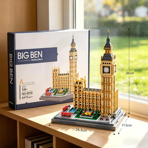 Miniatura 6 de Komvoor World Famous Architecture - Juego de 4112 bloques de construcción – London Big Ben DIY modelo coleccionable para amantes, adultos