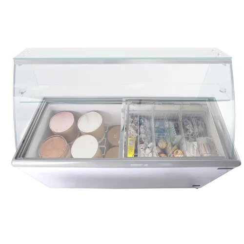 Miniatura 5 de Maxx Cold MXDC-12 - Congelador comercial de helados con vidrio curvo, capacidad para hasta veintidós (22) tinas de sabor, 70 pulgadas, color blanco