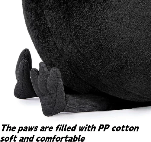 Miniatura 3 de FRANKIEZHOU Peluche de cuervo negro de 7.9 pulgadas, juguete de peluche realista de cuervo, juguetes de pájaros para niños, regalos de cuervo