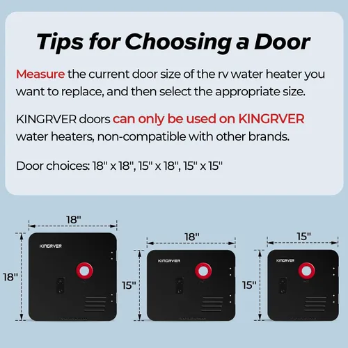 Miniatura 2 de KINGRVER Kit de puerta negra de 15 x 15 pulgadas - Esto es solo para los calentadores de agua sin tanque KINGRVER para RV sin puerta, el calentador