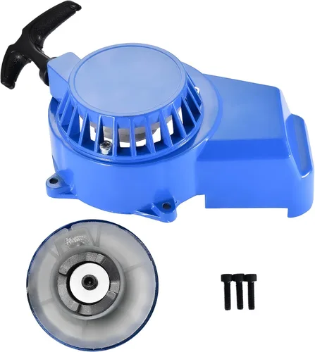 GOOFIT Arrancador de aluminio azul con tornillos para 2 tiempos 47cc 49cc Pocket Bike Mini Bike Dirt Bike Scooter ATV Quad motocicleta
