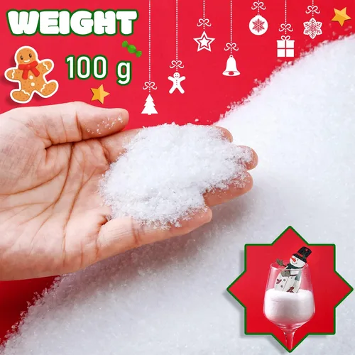 Miniatura 2 de Syhood - Nieve falsa de Navidad para manualidades, nieve falsa con purpurina, nieve falsa en polvo artificial para decoración de pueblo, decoración