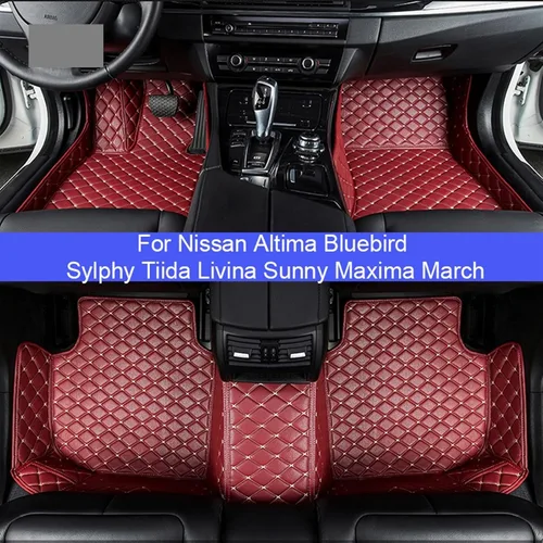 Miniatura 6 de Tapete de coche personalizado para Nissans, Altima, Bluebird, Sylphy Tiida, Livina, Sunny March, accesorios para pies, alfombras (color : 1)