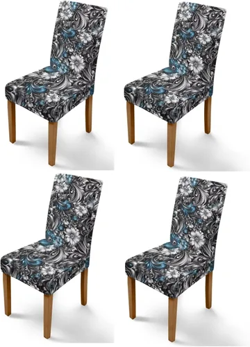 Miniatura 49 de Rnyleeg Red Rose Butterfly Chair Covers for Living Room No Arms Stretch Dining Chair Covers Set of 6 Soft Washable Kitchen Chair Protector Cover