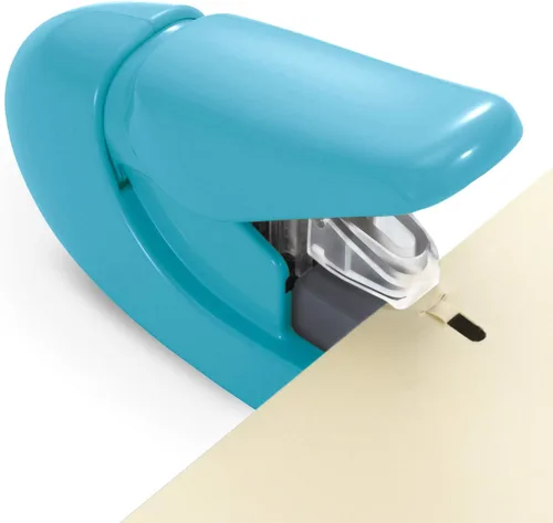 Miniatura 4 de Plus Paper Clinch - Engrapadora compacta sin grapas, color azul turquesa