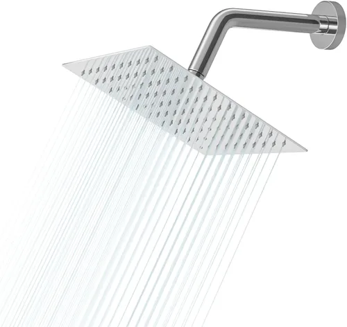 Miniatura 19 de Lordear - Alcachofa de ducha de lluvia de 12 pulgadas, sólida, ultrafina, de acero inoxidable 304, ajustable, cuadrada, de lluvia, cobertura