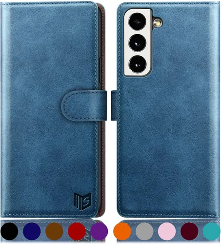 Miniatura 15 de SUANPOT Funda de piel tipo cartera para Samsung Galaxy S22 con bloqueo RFID, tarjetero para tarjetas de crédito, funda de teléfono con tapa tipo