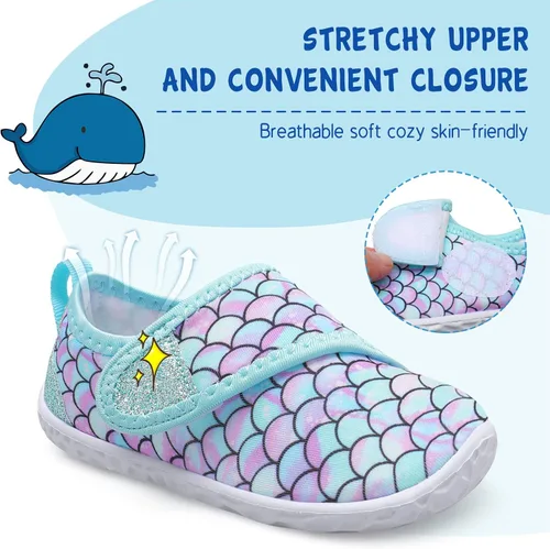 Miniatura 2 de LeIsfIt - Zapatos acuáticos tipo calcetines para niños y niñas, playa, transpirables, antideslizantes, dan la sensación de andar descalzo