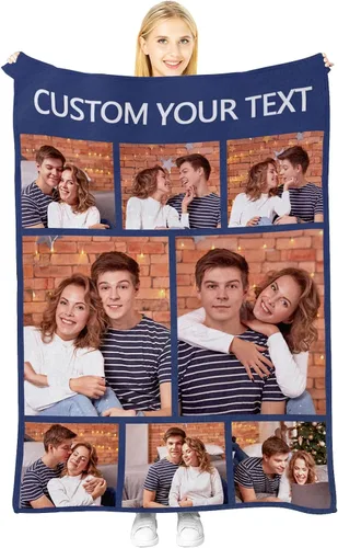 Miniatura 13 de Manta personalizada con imagen, manta personalizada para parejas, manta de fotos para sofá, familia, Navidad, Halloween, cumpleaños, boda, regalos 2
