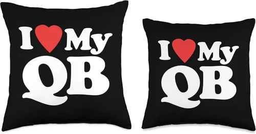 Miniatura 3 de Funny Quarterback Sayings & Quarterback Designs I Love My QB-Funny Offensive Line - Almohada de fútbol de mariscal de campo, 18 x 18 pulgadas