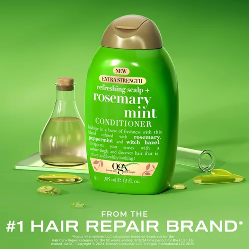 Miniatura 2 de OGX Acondicionador Extra Fuerte Refrescante para Cuero Cabelludo + Romero Menta, Acondicionador Nutritivo para el Cabello y el Cuero Cabelludo