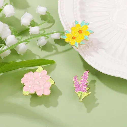 Miniatura 5 de TIDOO Cute Sunflower Flower Enamel Pin Set Anime Lily Plant Pins Aesthetic for Backpacks Clothes Hat Decor Flower Girl Gift