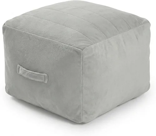 Miniatura 25 de MeMoreCool Puf Otomano Cuadrado Relleno Reposapiés, Puf de Suelo Reposapiés con Relleno de Trozos de Espuma, Otomano Relleno Suave Reposapiés