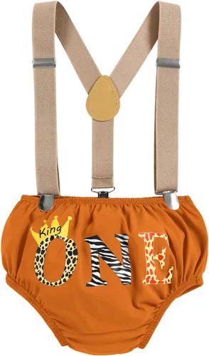 Miniatura 4 de ODASDO Conjunto de mameluco para bebé niño con temática de safari en la selva para 1er y 2 cumpleaños