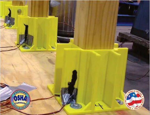 Miniatura 5 de Safety Boot SB024-B - Base de barandilla amarilla compatible con OSHA con ranuras para puntera (24 unidades)
