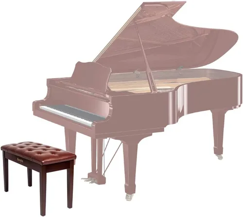 Miniatura 4 de Bonnlo Banco de piano dúo con almacenamiento de música y cojín acolchado para artista Marrón