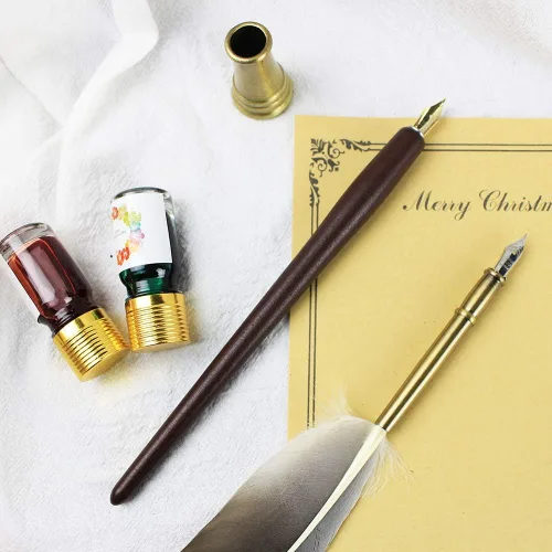 Miniatura 3 de GIFTS - Juego de bolígrafos de caligrafía, kit de 12 piezas, 5 puntas y 5 tintas, bolígrafo de escritura, juego de bolígrafos Anitque Dip