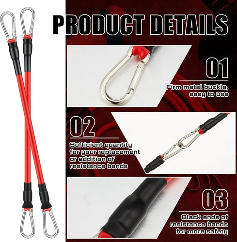 Miniatura 4 de Liliful 8 bandas de resistencia para entrenar bandas de ejercicio adicionales para equipo de entrenamiento de repuesto, correas elásticas