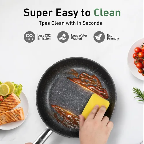 Miniatura 8 de Kitchen Academy Juego de utensilios de cocina antiadherentes de cerámica de titanio de plasma – Juego de 6 ollas y sartenes de inducción