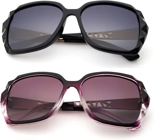 Miniatura 2 de LECKIRUT - Lentes de sol de gran tamaño para mujer lentes de sol clásicos y a la moda con protección UV polarizada