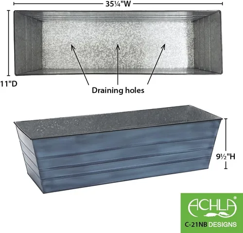 Miniatura 2 de Achla Designs C-21NB Caja de Ventana, Grande, Azul