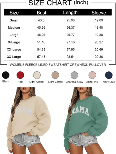Miniatura 5 de LOMON Sudadera de cuello redondo para mujer, casual, de gran tamaño, sudadera con capucha de manga larga de forro polar