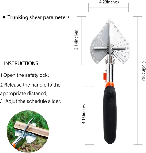 Miniatura 5 de SK5 - Cuchilla de repuesto para tijeras angulares de acero, tijeras angulares multifuncionales, cortador de inglete de 3 piezas para cortes de 45 a