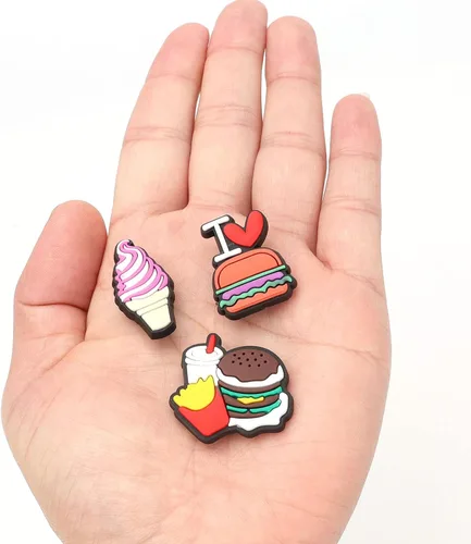 Miniatura 2 de mortd 50 dijes de decoración de zapatos con temática de alimentos paquete de dijes para zapatos de hamburguesa para decoración de zapatos zuecos