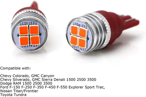 Miniatura 2 de iJDMTOY Bombillas de repuesto brillantes de alta potencia 4-SMD de color rojo brillante compatibles con caja de camioneta/carga de montaje alto