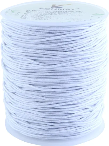 Miniatura 12 de KONMAY 3 rollos de cuerda elástica de goma de 1.5mm, 91 yardas de cuerdas elásticas mixtas para pulseras, collares, joyería y manualidades Mixto