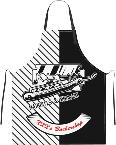 Miniatura 7 de Delantal de barbería personalizado para hombres, delantal de peluquería personalizado con bolsillos, delantal ajustable personalizado para peluquería