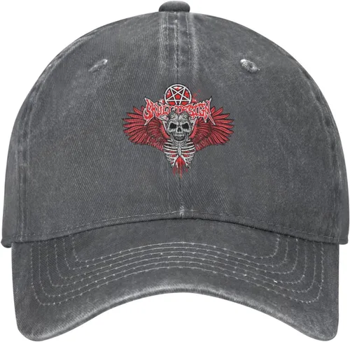 Miniatura 2 de Cowboy Hat Trendy Hats for Man and Women Djustable Four Season Outdoor Baseball Cap of Hell Skull with Angel Deep Heather