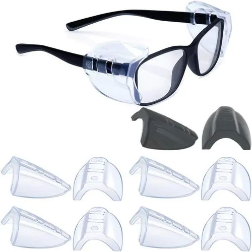 Miniatura 17 de KMDJG - 11 pares de protectores laterales de seguridad, protectores laterales transparentes para gafas de seguridad, se adaptan a marcos de anteojos