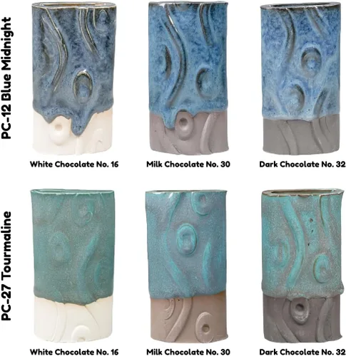 Miniatura 3 de AMACO Potter's Choice High Fire Glazes - Esmalte de 6 pintas, paquete de clase No. 3, 6 colores surtidos, cono de fuego medio alto en capas 5-6 (PC)