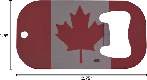 Miniatura 3 de Abrebotellas con bandera de arce canadiense de acero inoxidable resistente, gran idea de regalo