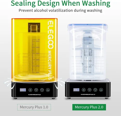 Miniatura 2 de ELEGOO Mercury Plus 2.0 Estación de Lavado y Curado, Diseño Mejorado 2 en 1 Caja de Lavado y Curado de Resina UV con Cubo de Lavado