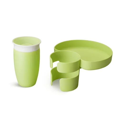 Miniatura 11 de Munchkin Bandeja para asiento de automóvil con taza Miracle 360 para niños pequeños de 1 a 3 años, accesorio de viaje y viaje por carretera para Azul