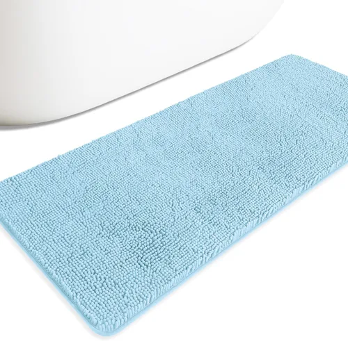 Miniatura 370 de Alfombra de baño pequeña de 12 x 18 pulgadas, lavable y absorbente, antideslizante, alfombra de baño de felpilla gruesa y suave para baño, ducha
