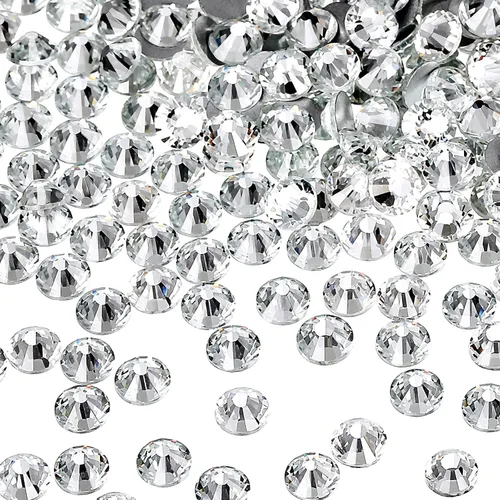 576 diamantes de imitación de cristal SS30 SS34 SS40 AB, gemas con purpurina y parte trasera plana, diamantes de imitación redondos brillantes para