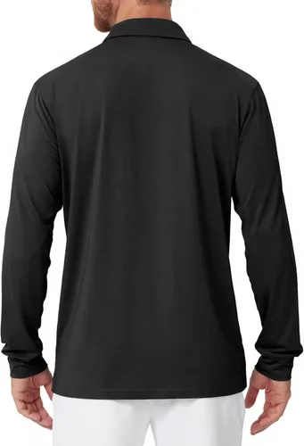 Miniatura 3 de NAVISKIN Camisas polo de manga larga para hombre, camisas de golf con cuello UPF 50 SPF para hombre, secado rápido, absorbe la humedad