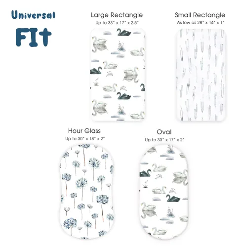 Miniatura 6 de GRSSDER Sábanas Ajustables Elásticas Ultra Suaves para Moisés Paquete de 3, Ajuste Universal para Moisés Cuna de Bebé Cesta de Moisés Colchón Azul