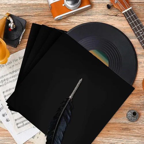 Miniatura 7 de Colarr 30 fundas de disco de vinilo de 12 pulgadas de 12.35 oz/m² en blanco, fundas de cartón para discos de vinilo, fundas exteriores LP