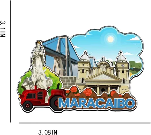Miniatura 3 de Maracaibo Venezuela imán de nevera imán de madera 3D monumentos de viaje coleccionables recuerdos decoración hecha a mano -2155