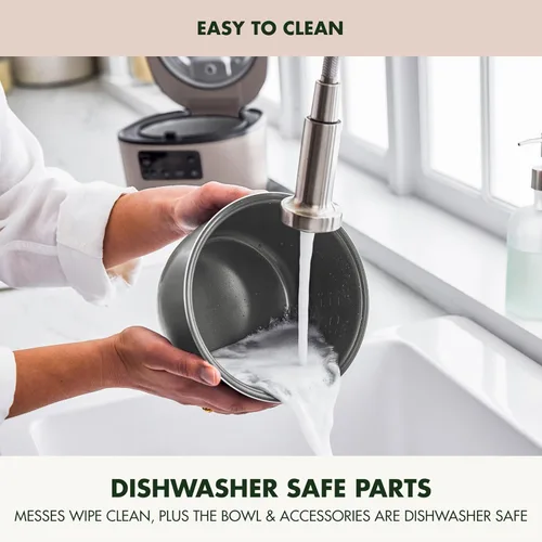 Miniatura 9 de GreenPan Olla arrocera avanzada, 4 tazas sin cocinar/8 tazas cocidas, olla antiadherente extraíble de cerámica sin PFAS, arroz blanco y marrón
