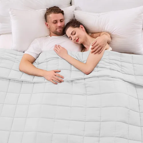 Miniatura 42 de yescool - Manta con peso, 7 libras, fresca, transpirable, con cuentas de cristal prémium, lavable a máquina, para dormir, 60-90 libras, 41 x 60 Gris