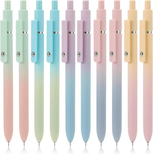 FIOVER 10 bolígrafos de gel de tinta negra, punta media de 0.028 in, escritura suave, serie de alta gama, lindo bolígrafo para diario, tomar notas,